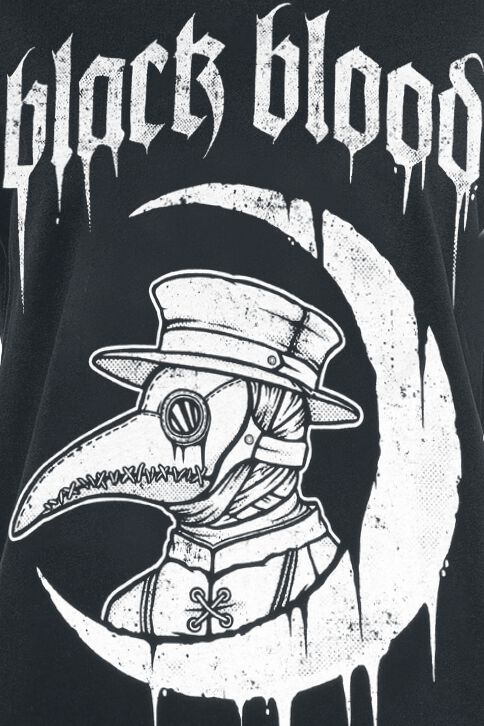 T-shirt avec croissant de lune et ancien docteur | Black Blood by Gothicana T-Shirt Manches courtes