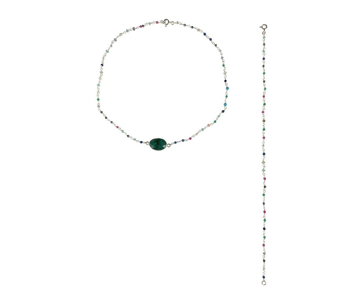 Choker et bijou de dos Patanjali Argent
