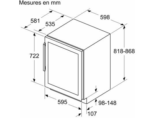 NEFF - Cave à vin encastrable de service KU9213HG0 N70, double zone, 44 bouteilles