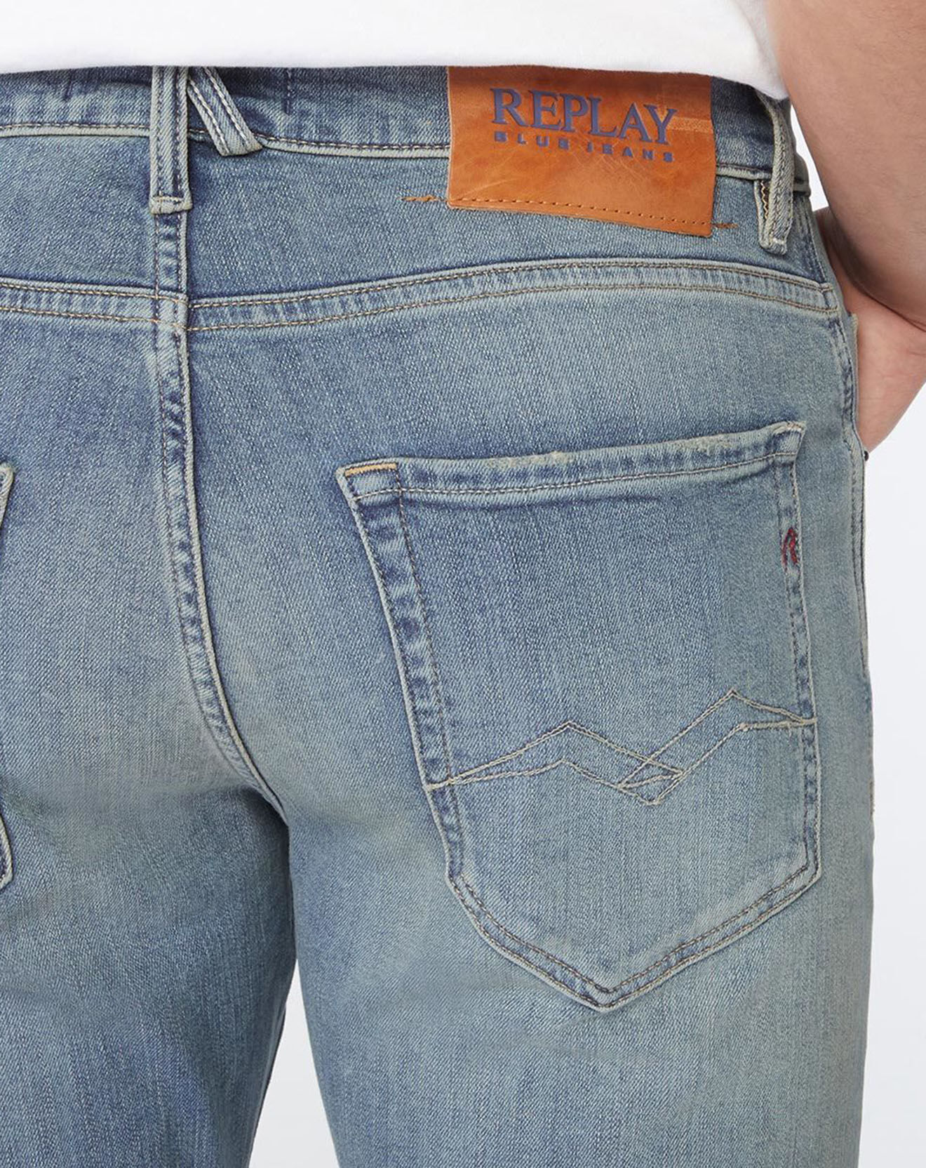 Replay Jean en Coton Bio Replay 573 bleu moyen