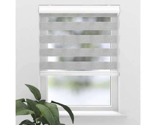 Soluna dubbel rolgordijn D-R7 met cassettestructuur grijs 40x175 cm