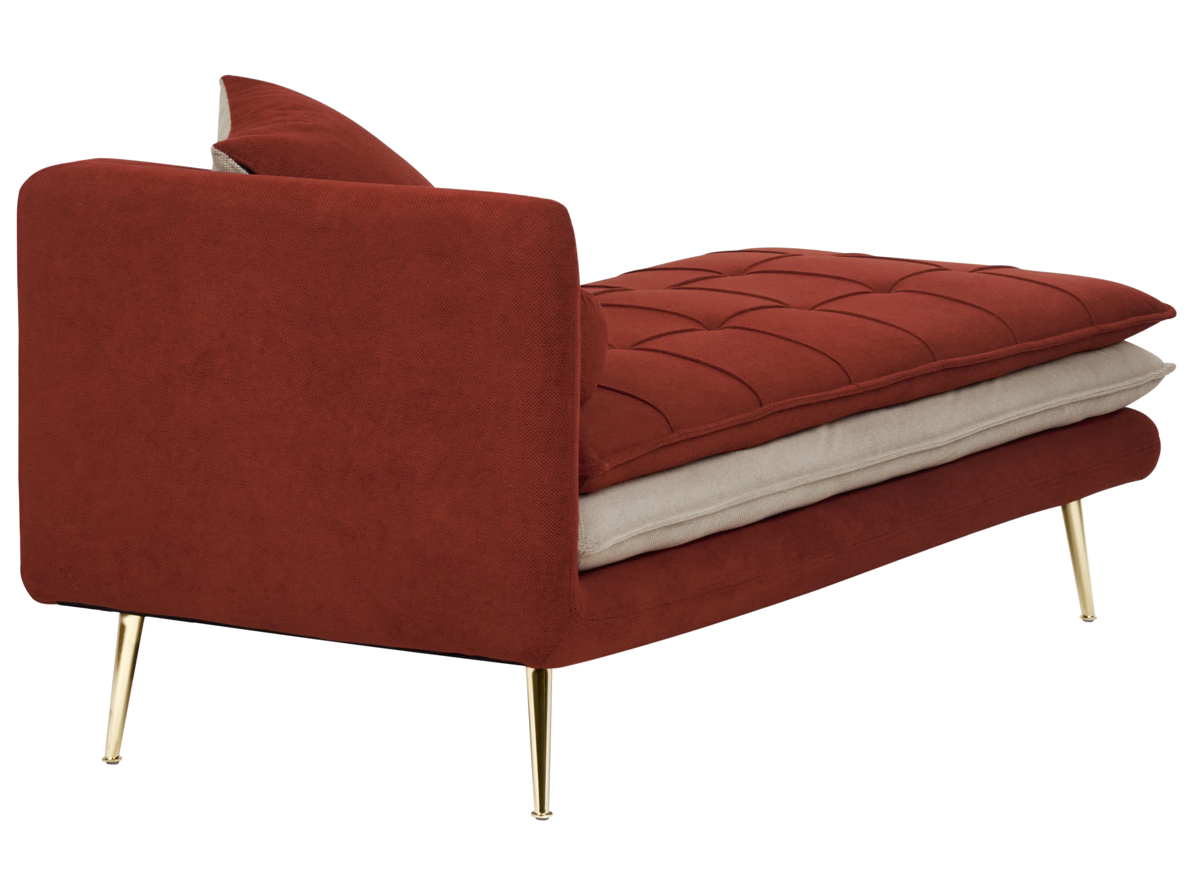 Linkszijdige chaise longue GONESSE Stof Rood