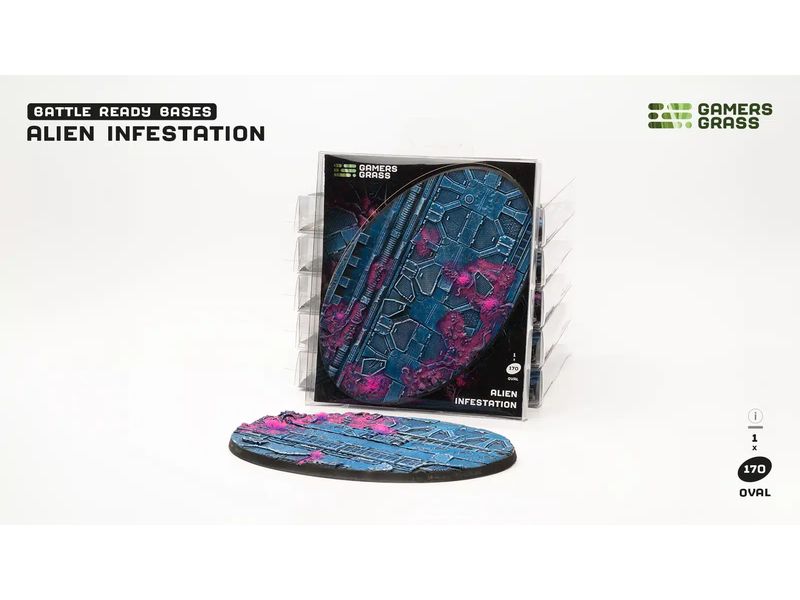 GamersGrass Base Alien Infestation oval 170 mm (x1) Hochwertige Bases für den Miniaturenbau