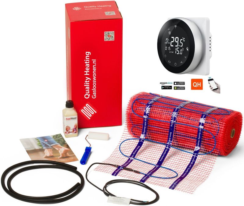 150 Watt mat set inclusief Programmeerbare Remote Control thermostaat