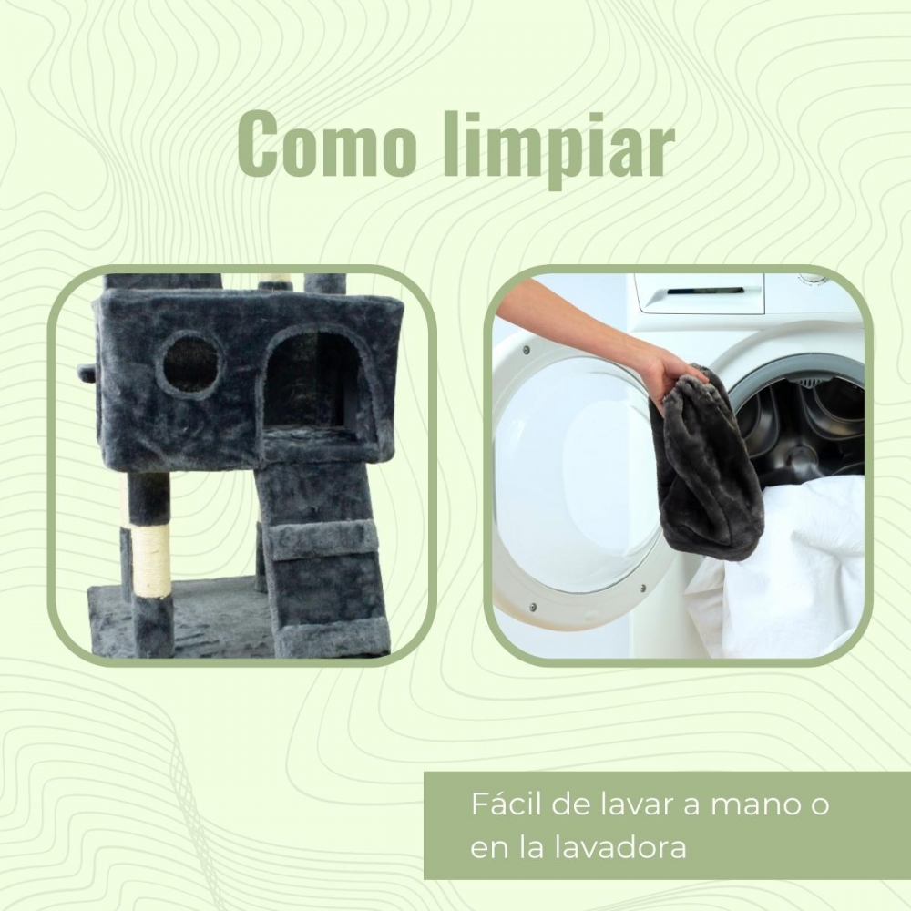 árvore arranhadora para gato cinza