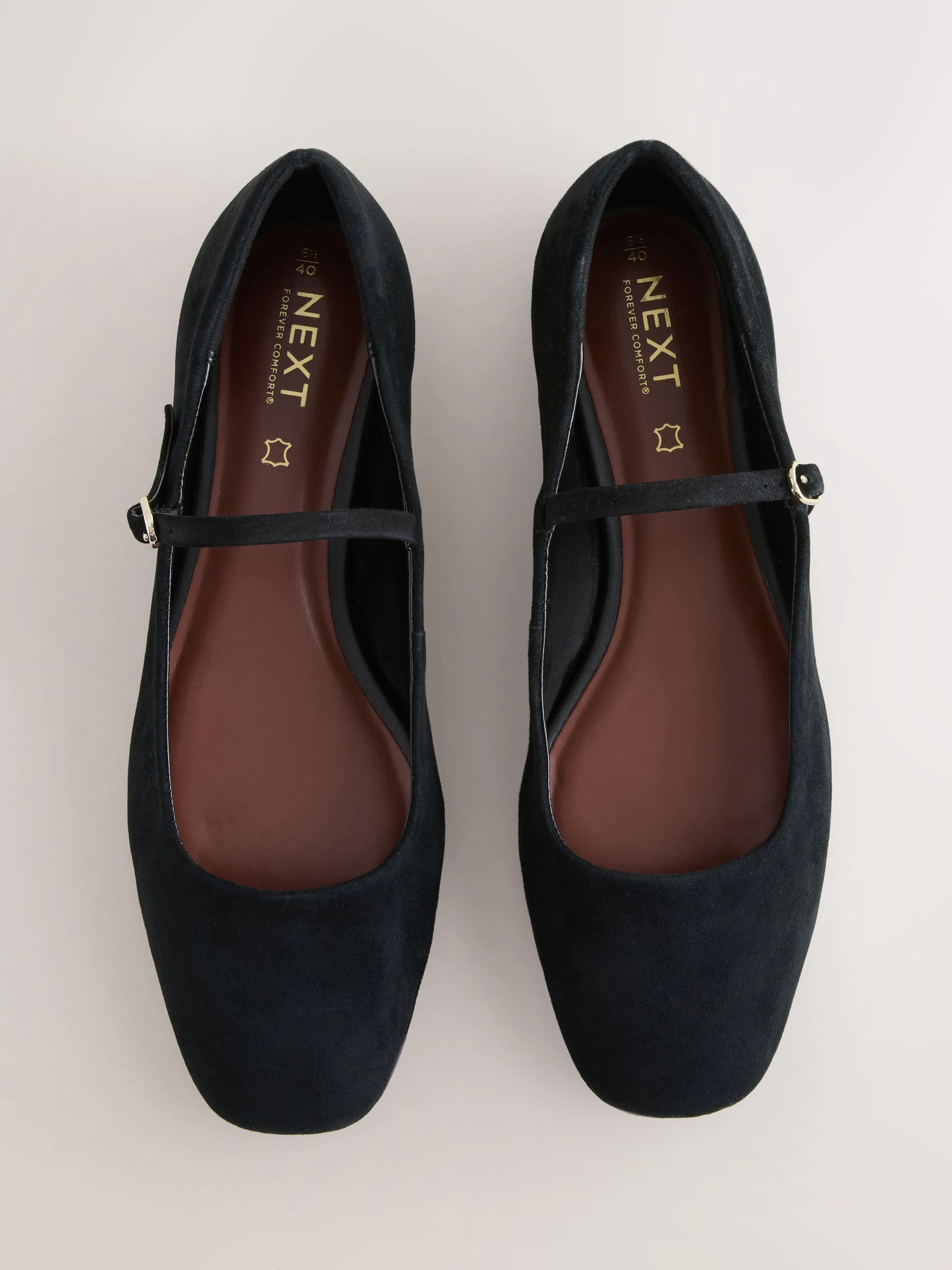 Zwart suède - Forever Comfort® Leather Square Toe Mary Jane Shoes