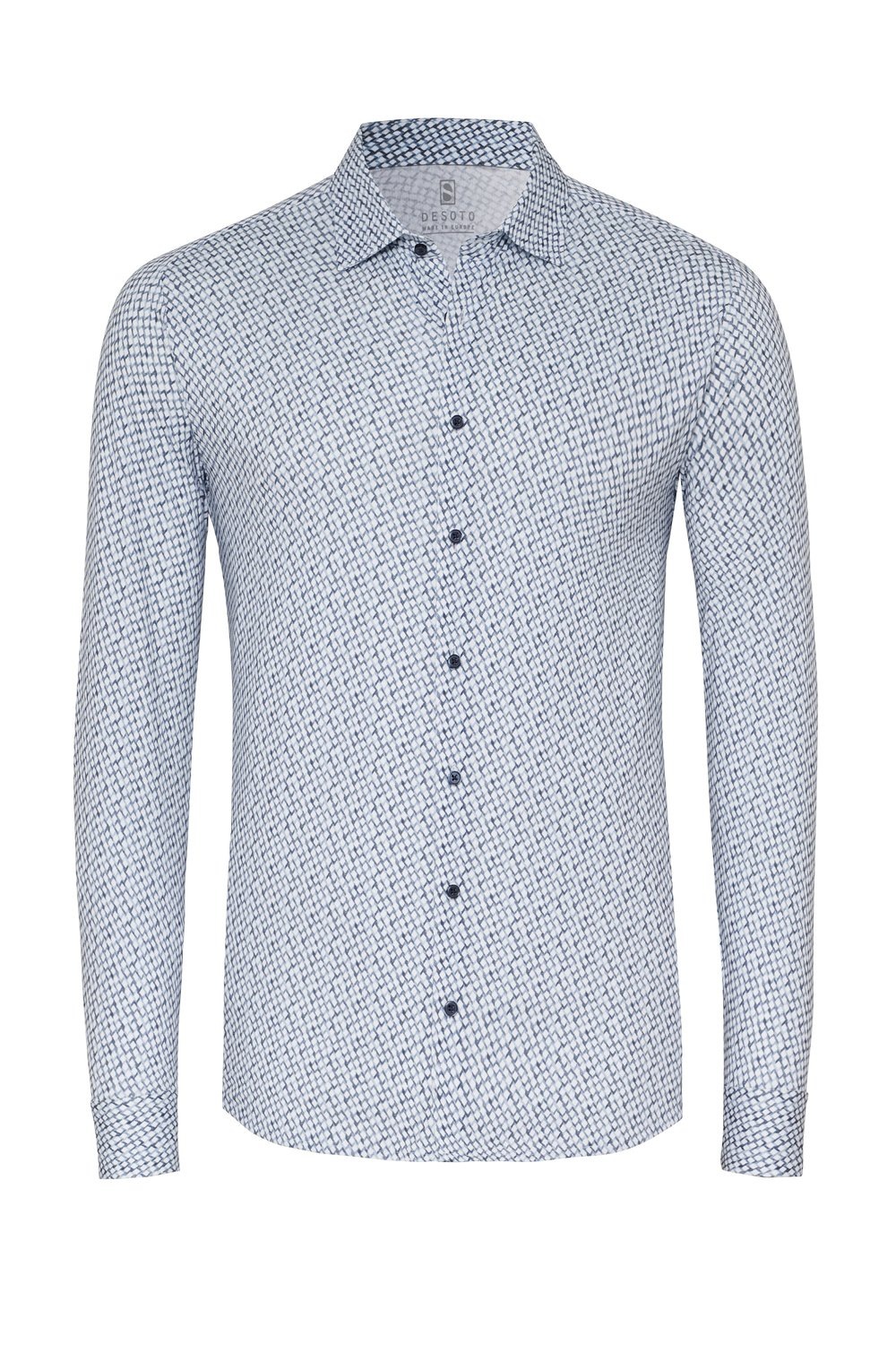 DESOTO Langarmhemd »Jerseyhemd Casual Kent langarm«, Flexibler Stretch, mit modischem Allover-Print
