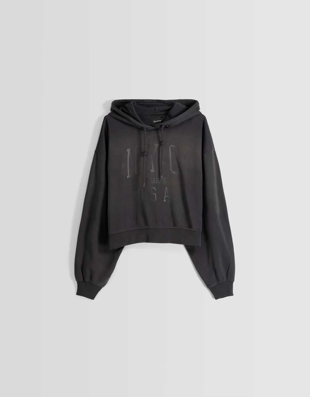 Moletom oversized com efeito desbotado e slogan
