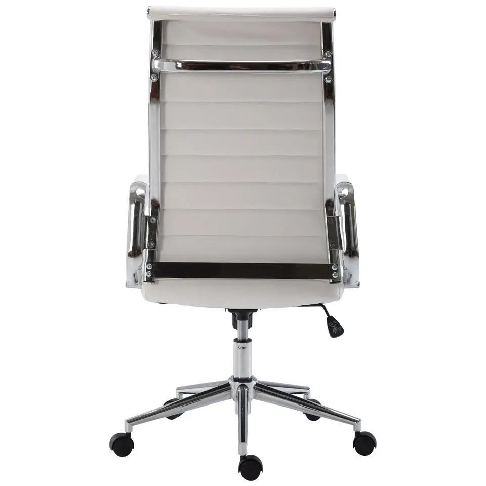 CLP Bureaustoel Kolumbus chroom Frame - Kunstleer - wit