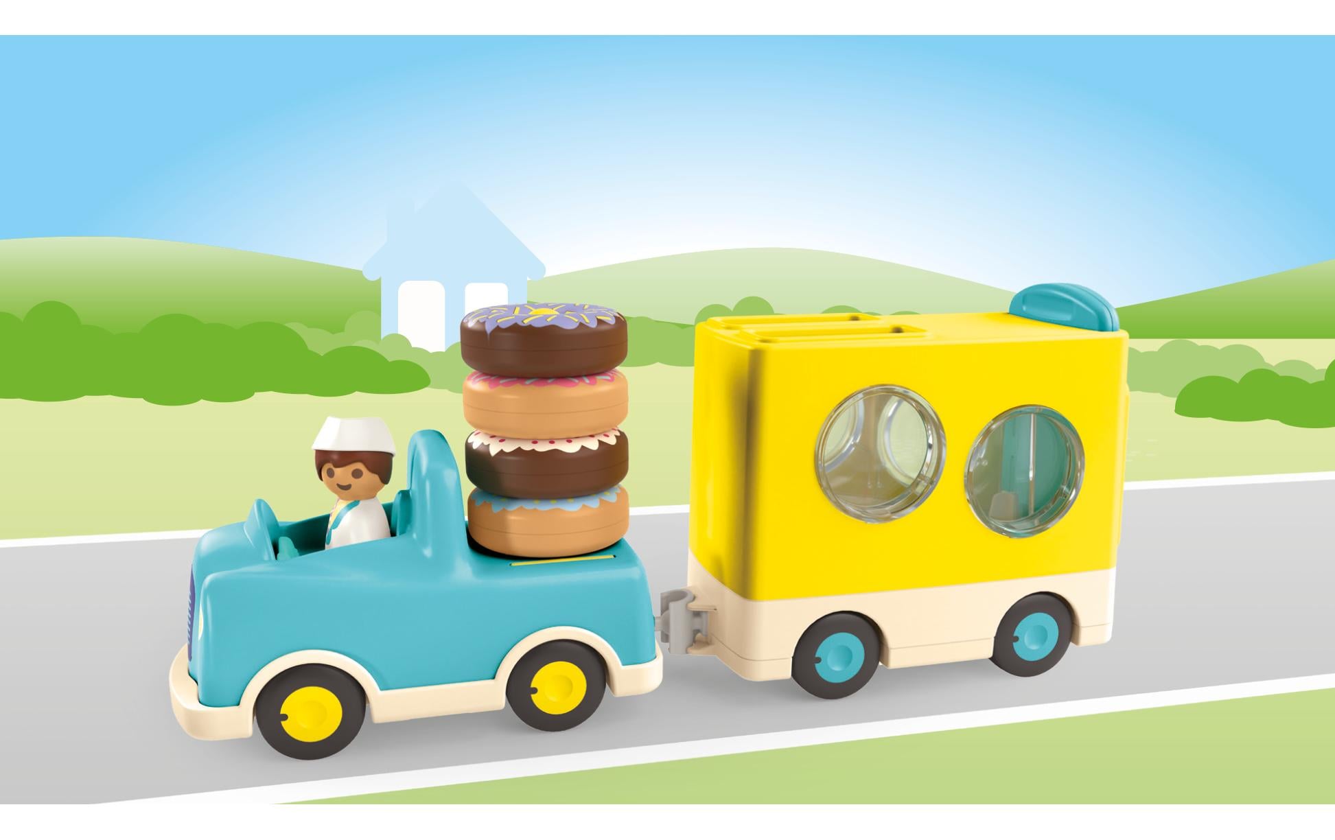 Junior Verrückter Donut Truck 71702Figuren-Set für Kinder mit Stapel- und Sortierfunktion
