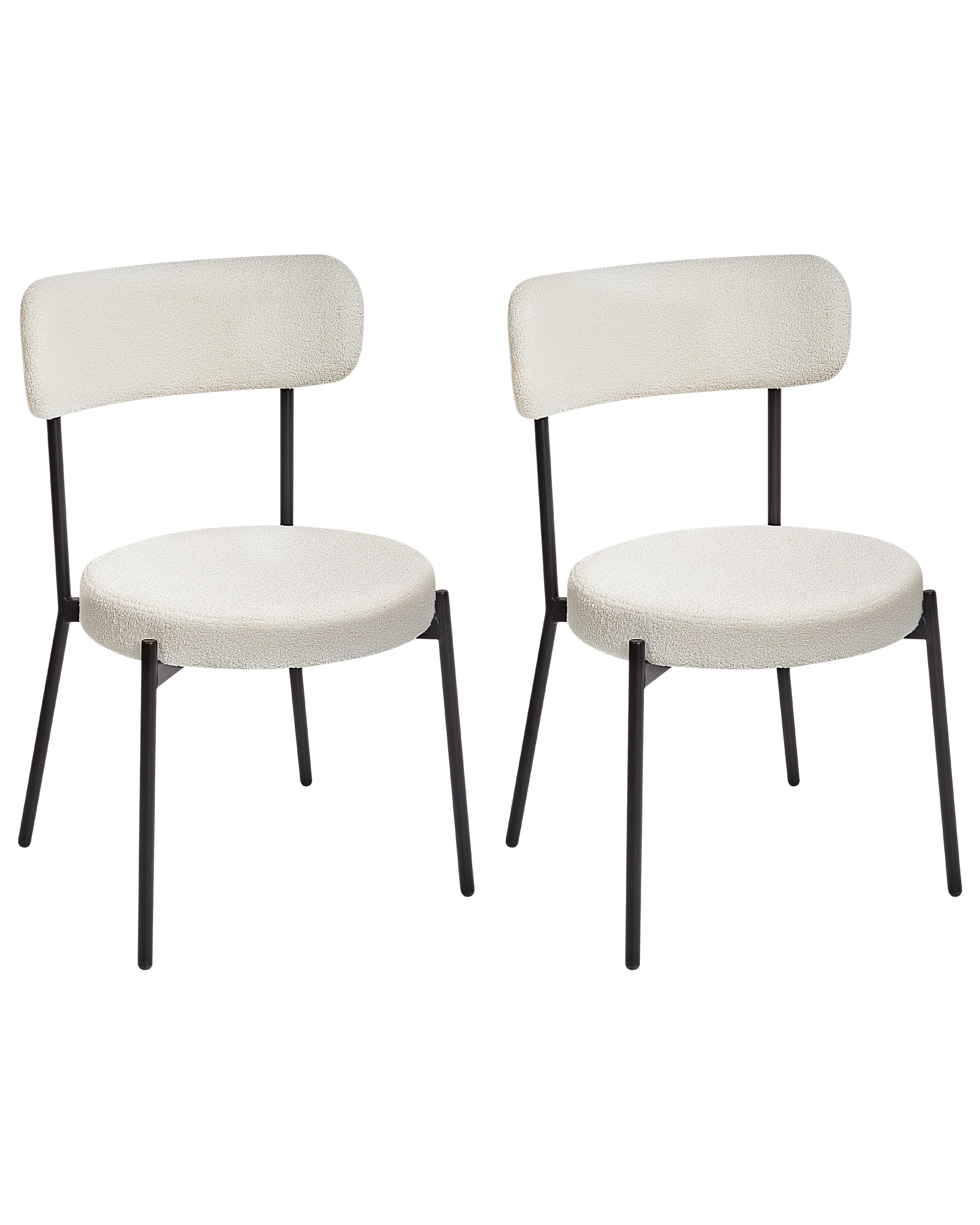 Set van 2 eetkamerstoelen ALLISON Bouclé Wit