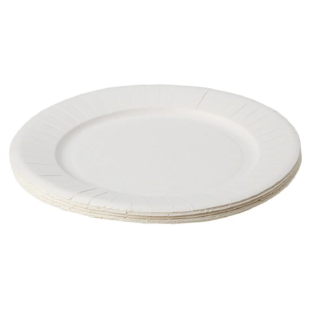 Lot de 20 assiettes en carton blanc Ø27 cm