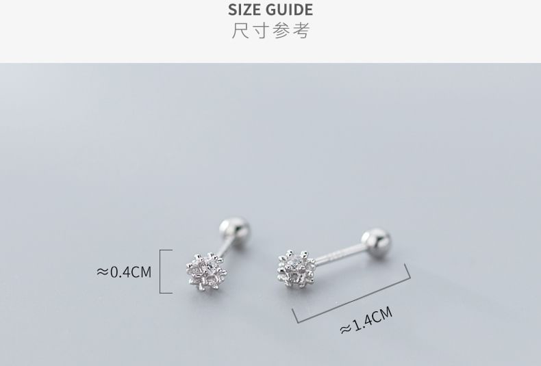 A'ROCH - S925 Sterling Zilveren Strass Barbell Oorbel