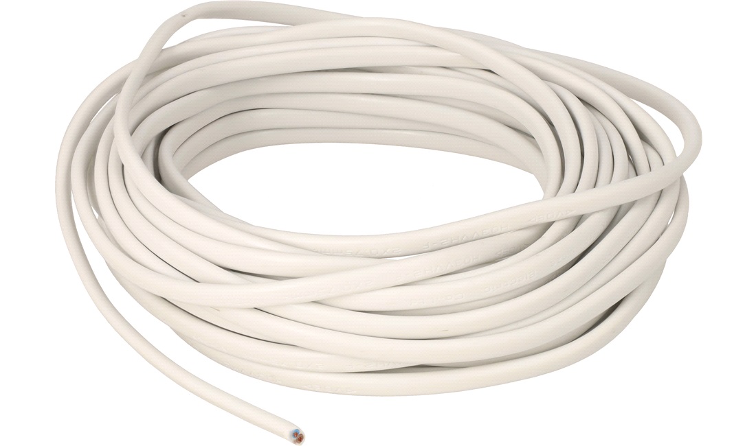 Ledning 10 meter flad hvid