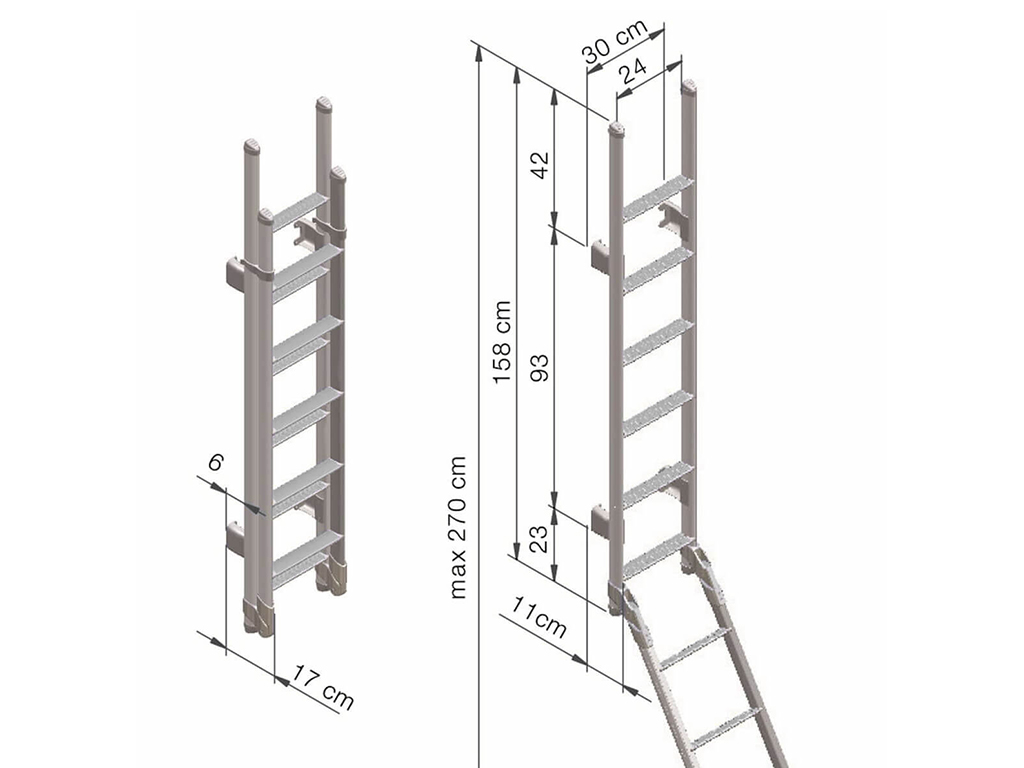 Thule De Luxe 10 treden opklapbaar double ladder