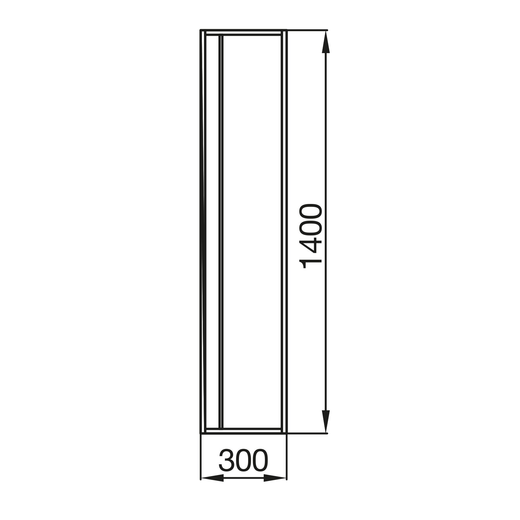 SCHADEMODEL: Muebles Resh badkamer kolomkast eiken 30x24x140cm