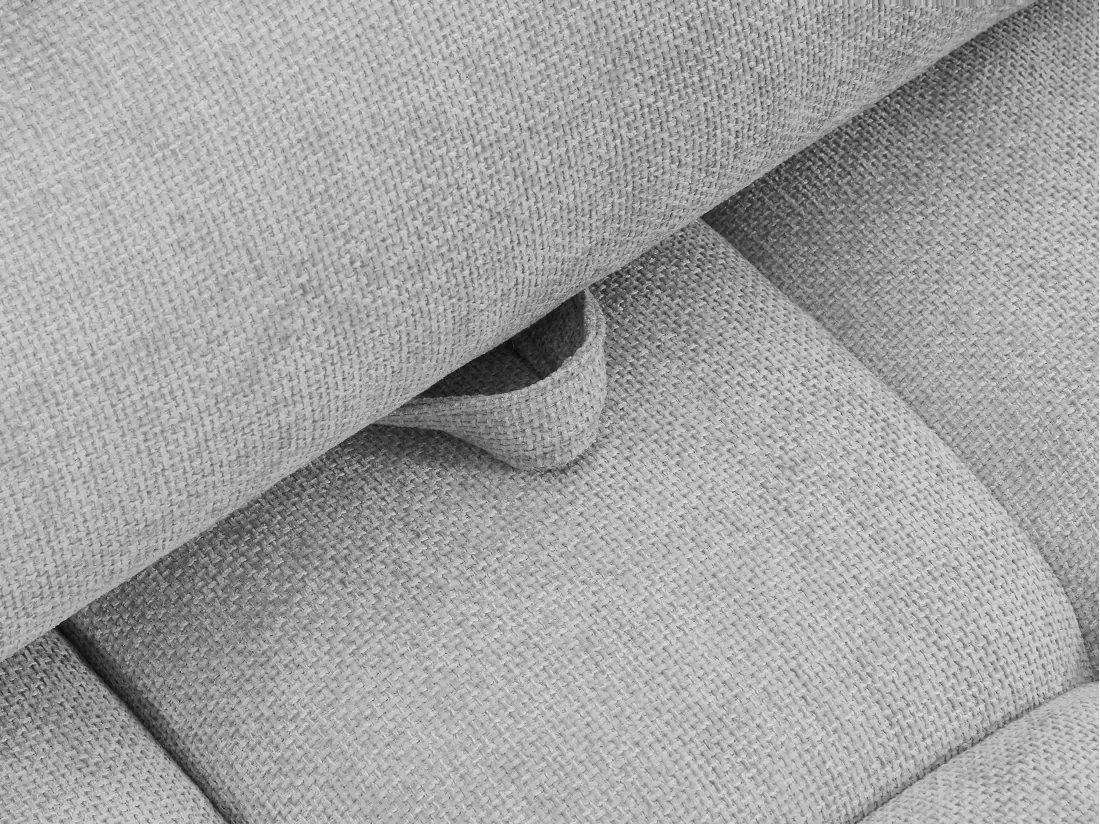 Fauteuil d'angle dossier avance-recule en tissu texturé gris clair APOLIU