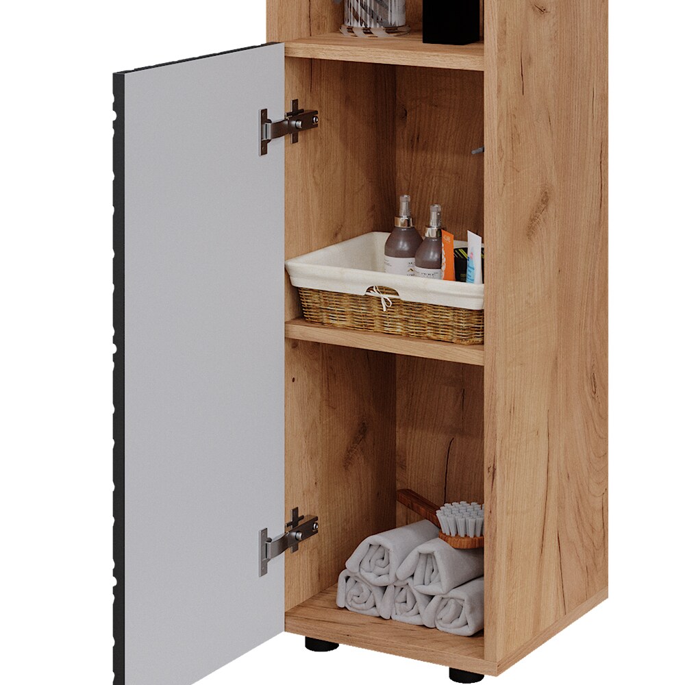 Vicco Midischrank Irma Eiche Anthrazit 30 x 95 cm Badezimmer