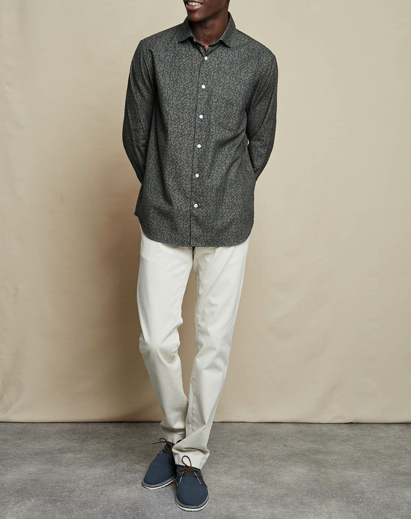 Hartford Chemise Regular Penn à fleurs marine/marron/kaki/camel