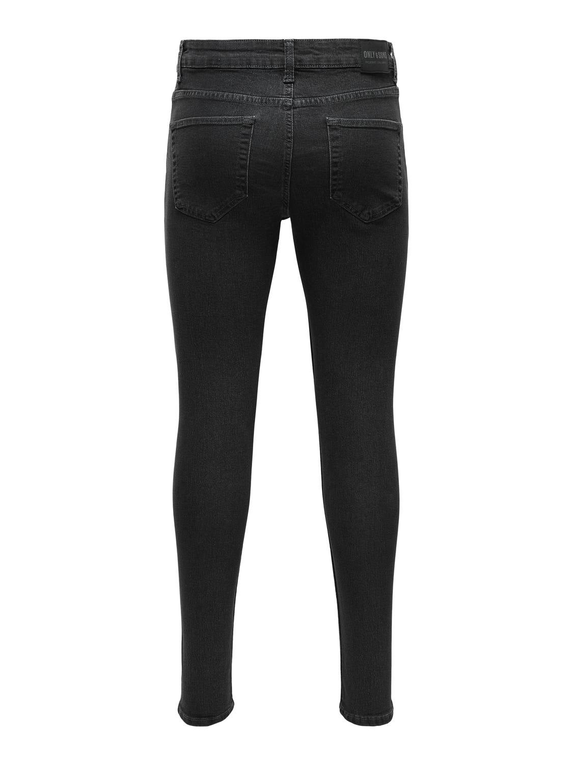 ONSFLY Mittlere Taille Spray on Fit Jeans Grey Denim
