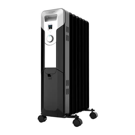 Radiateur à Bain d’Huile 7 éléments avec thermostat réglable 1500W gri