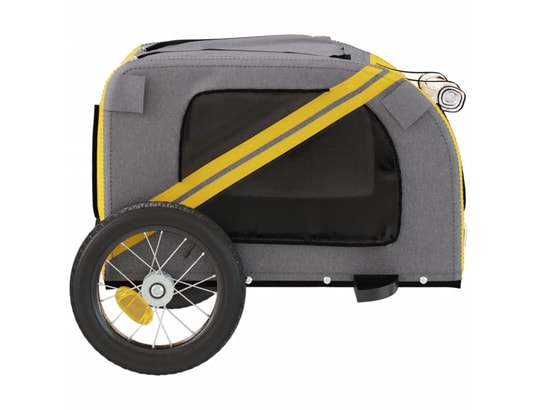 VIDAXL - Remorque de vélo pour chien jaune et gris tissu oxford et fe...