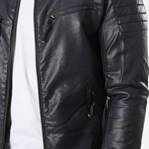 Veste Biker Bleu Marine