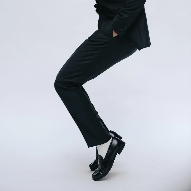 Maker-Mocassin en cuir noir
