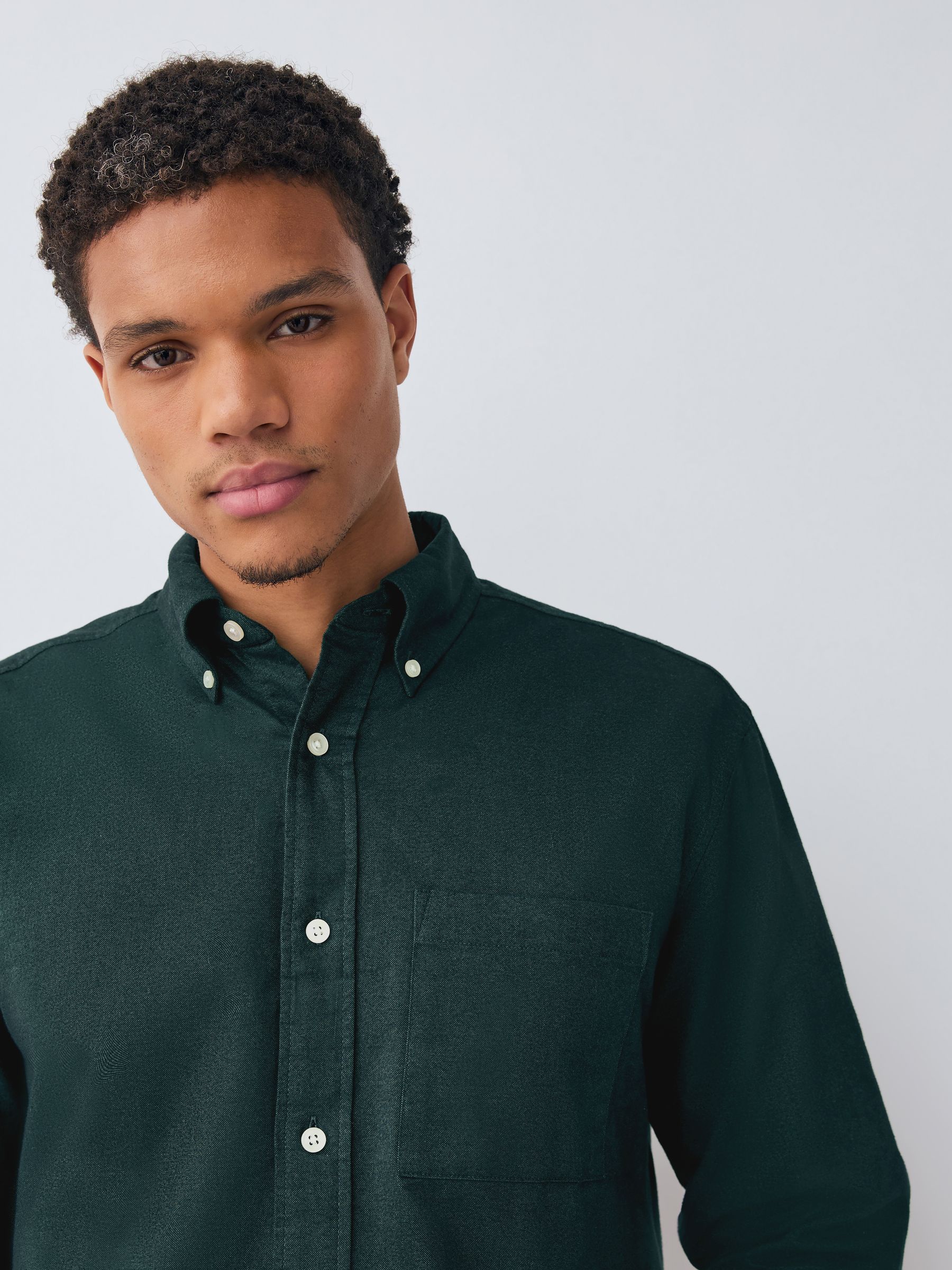 Donkergroen - Soft Touch Oxford Long Sleeve Shirt