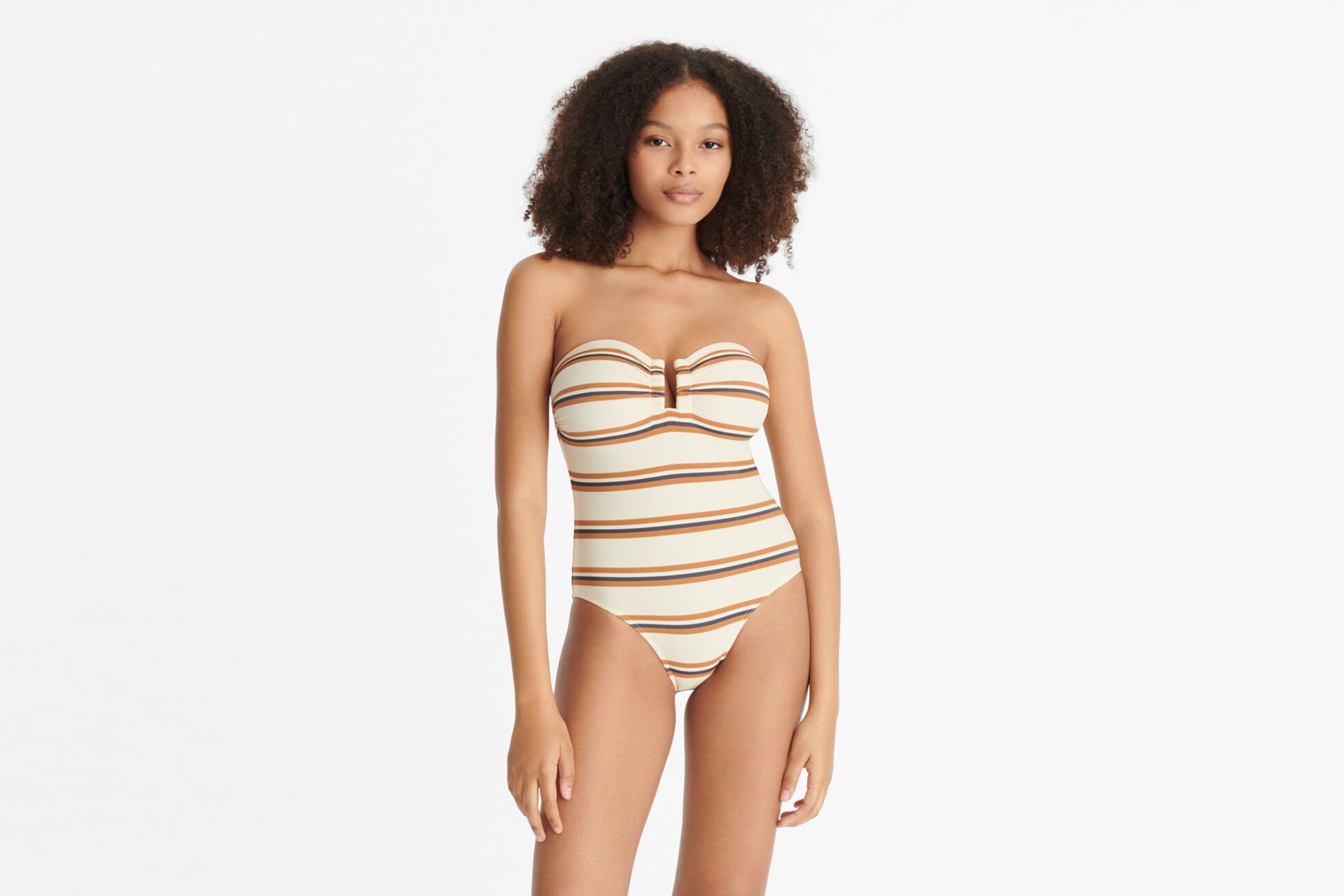 Amiral Une-pièce bustier RAYURE SABLE FIN