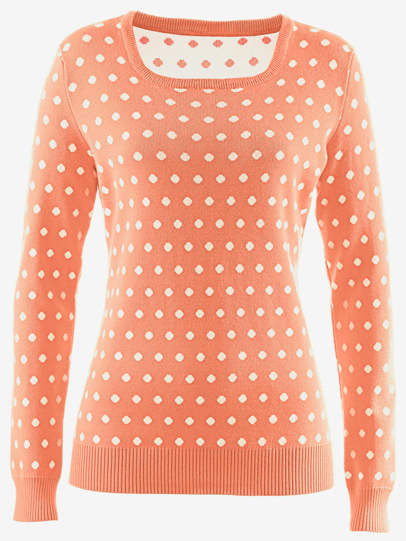 Pull à pois manches longues en jacquard