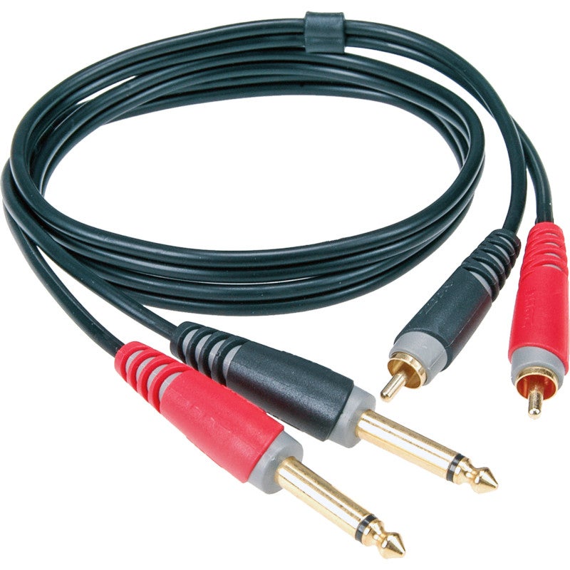 Klotz AT-CJ0600 twin kabel 2x RCA - 2x jack 6.35mm ongebalanceerd 6m