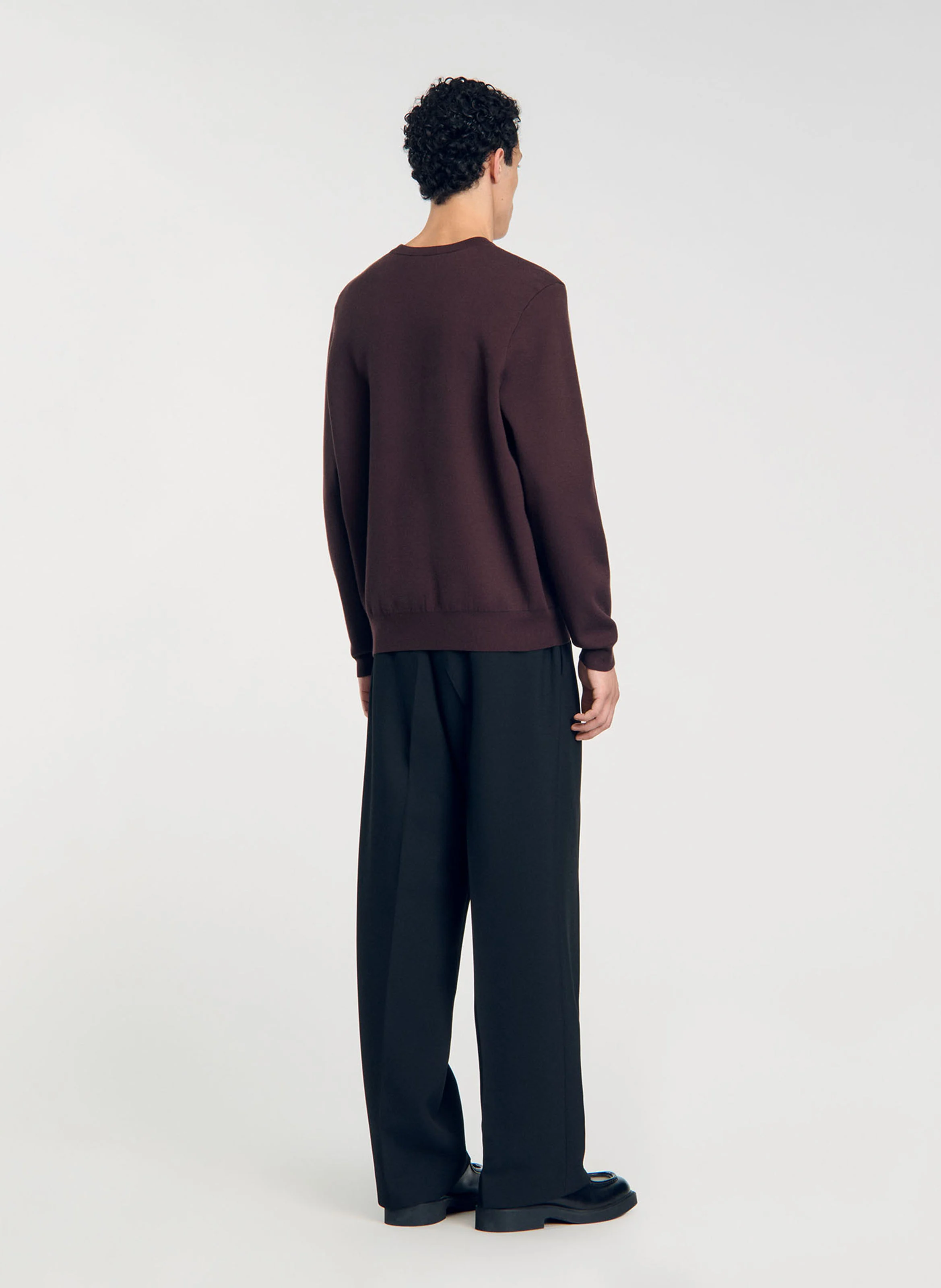 Sweat droit à fleurs | Marron