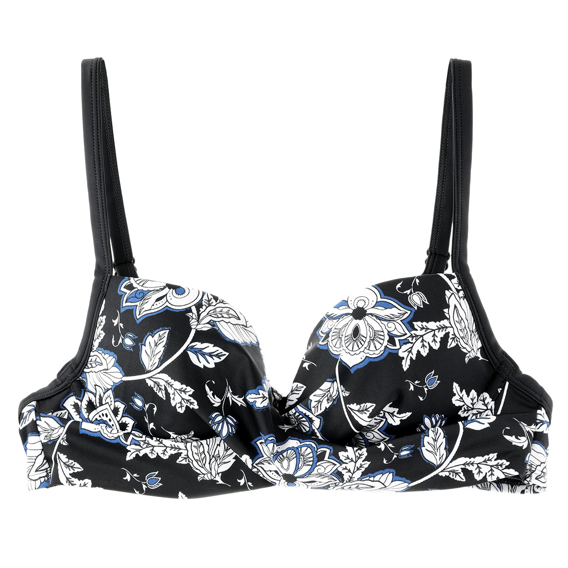 Gina Benotti Damen Bikinioberteil mit Blumen-Allover nachtblau
