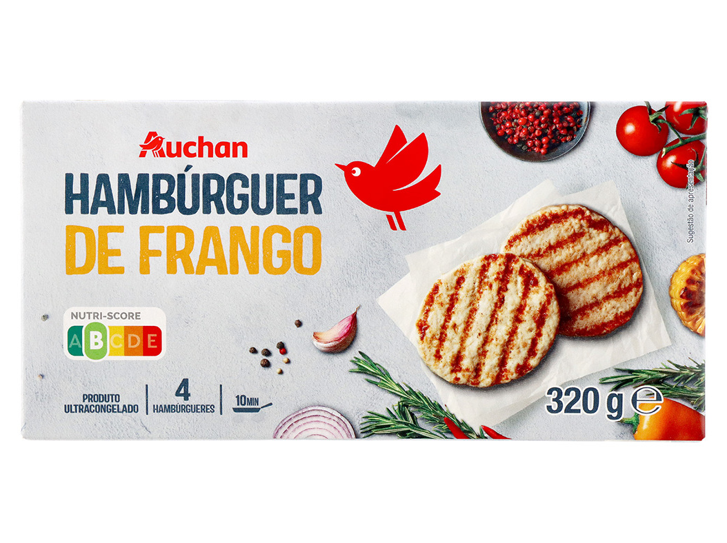 HAMBÚRGUERES AUCHAN FRANGO 4UN 320G