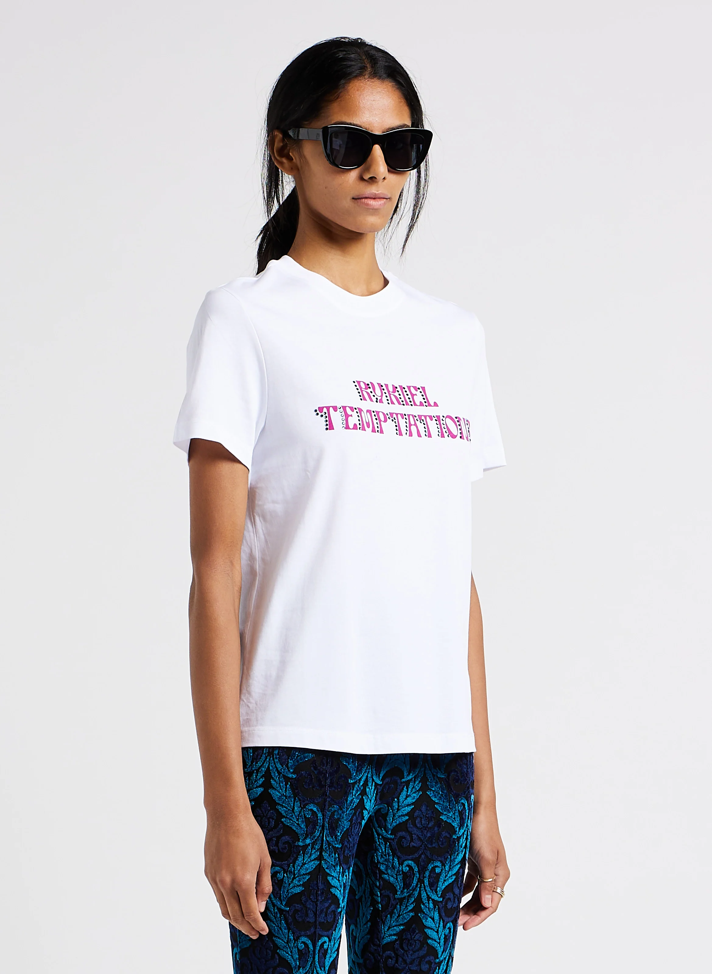 Tee-shirt col rond en coton | Blanc