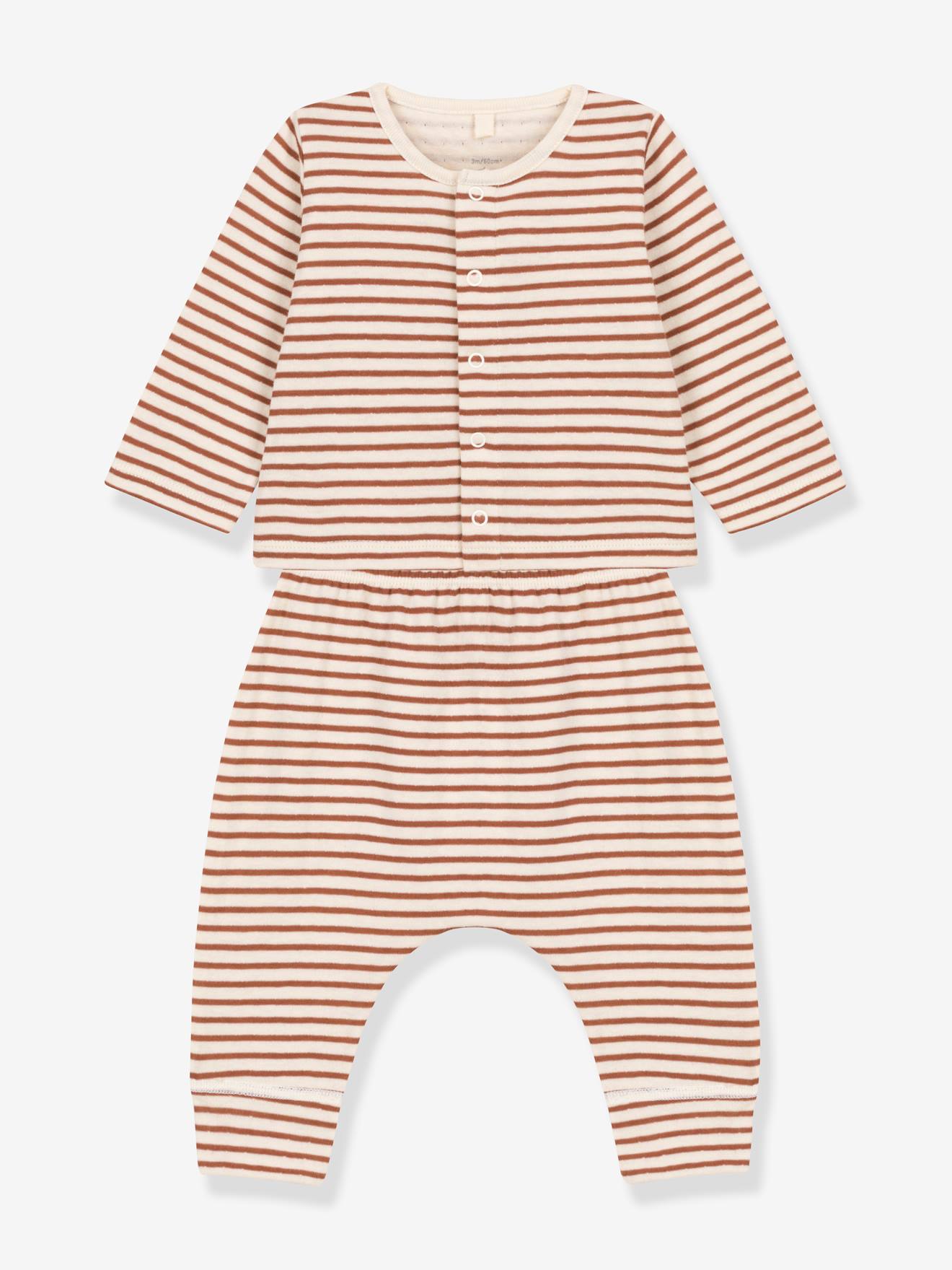 Conjunto PETIT BATEAU de 2 peças com listras brancas