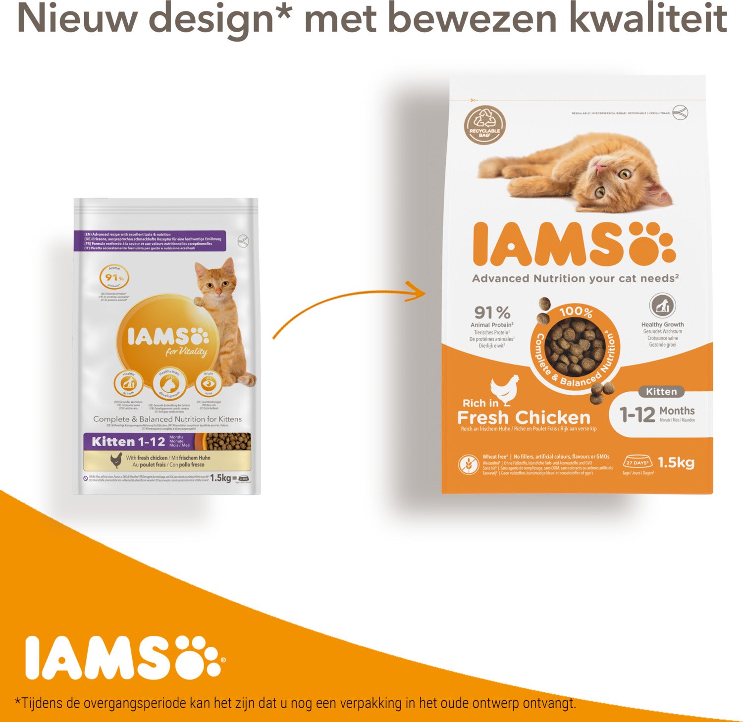 IAMS for Vitality kitten kip 1,5 kg