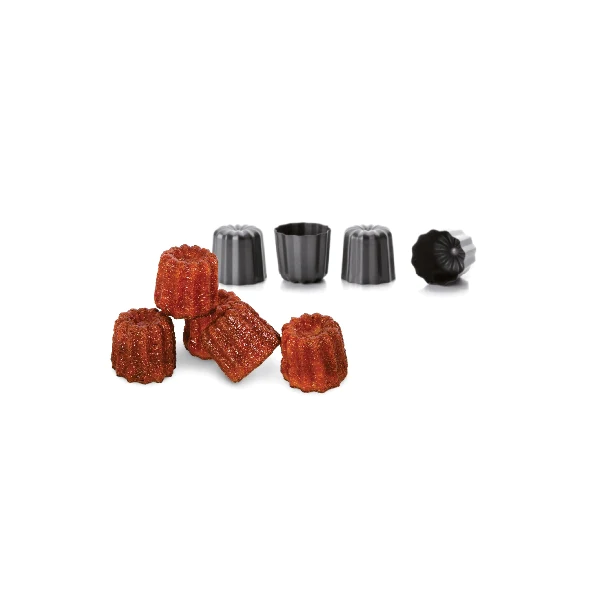 Set de 4 moules canelés acier antiadhérent 6 cm Ibili