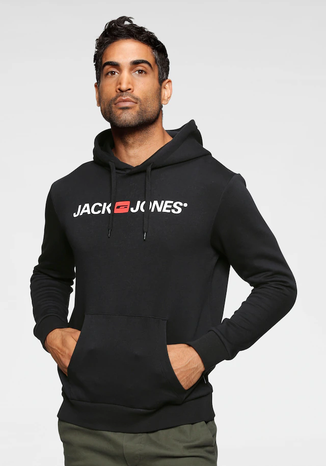 Jack & Jones Kapuzensweatshirt »JJECORP Hoodie mit Logo und hohem Tragekomfort«, bedruckt, casual, regular fit, Baumwollmischung, Rundhals