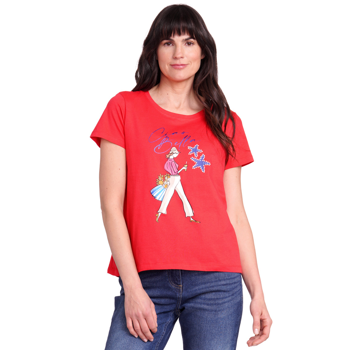 Gina Benotti Damen T-Shirt aus Bio-Baumwolle rot