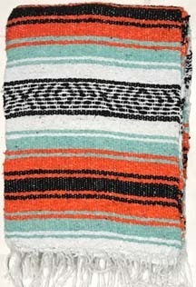 Side Shore Couverture Mex Blanket Mexicaine Coral Mint