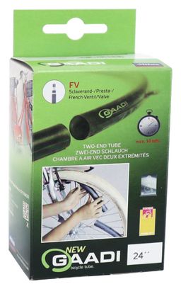 CHAMBRE A AIR VELO POUR VAE-E-BIKE 24 x 1.90-2.10 RUBENA-GAADI (50-54-507) VALVE PRESTA (PERMET DE MONTER LA CHAMBRE A A