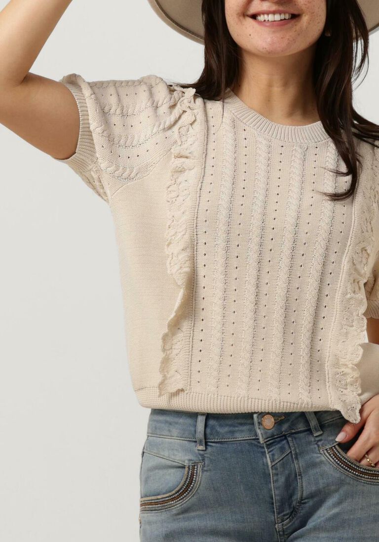 SUMMUM witte summum trui short sleeve sweater viscose polyamide knit