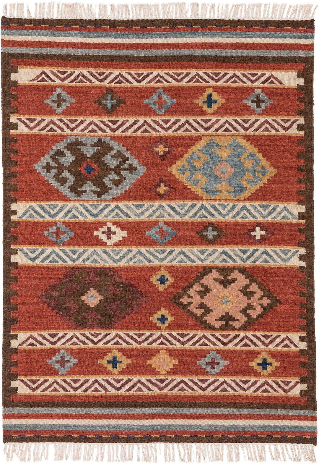 benuta pure Teppich ZOHRA 120 x 170 cm rot/multicolor