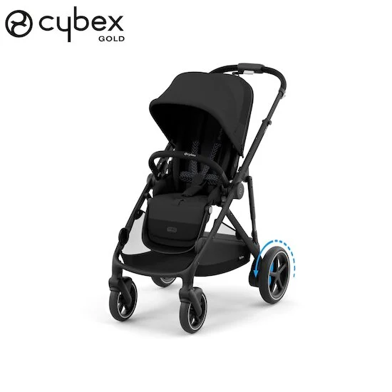 Poussette e-Gazelle S + Panier shopping   Châssis Black - Moon Black        de               CYBEX