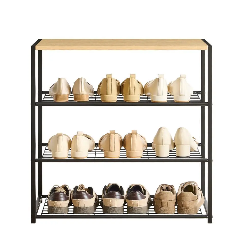 Schoenenrek voor 9 Paar Schoenen met Houten Plank