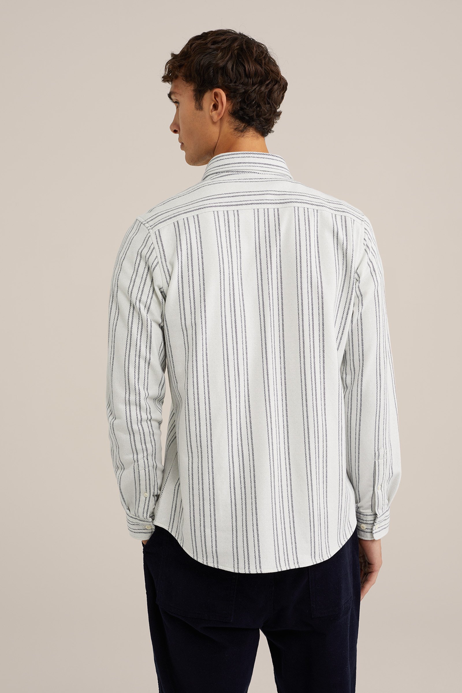 gebreid flanellen overhemd met dessin WE Fashion Lichtgrijs