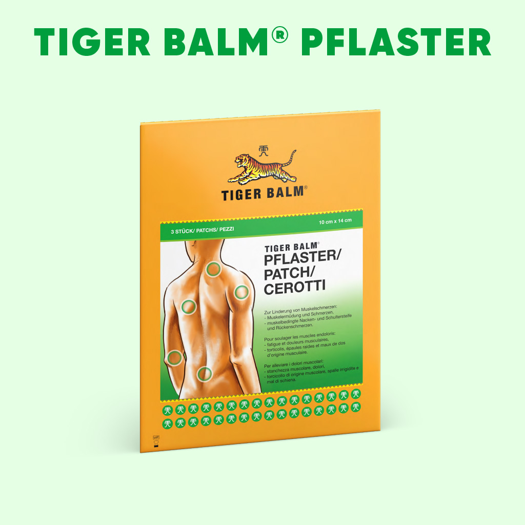 TIGER BALM Medizinal<br>3 Stück, Kutanes Pflaster, 10x14cm