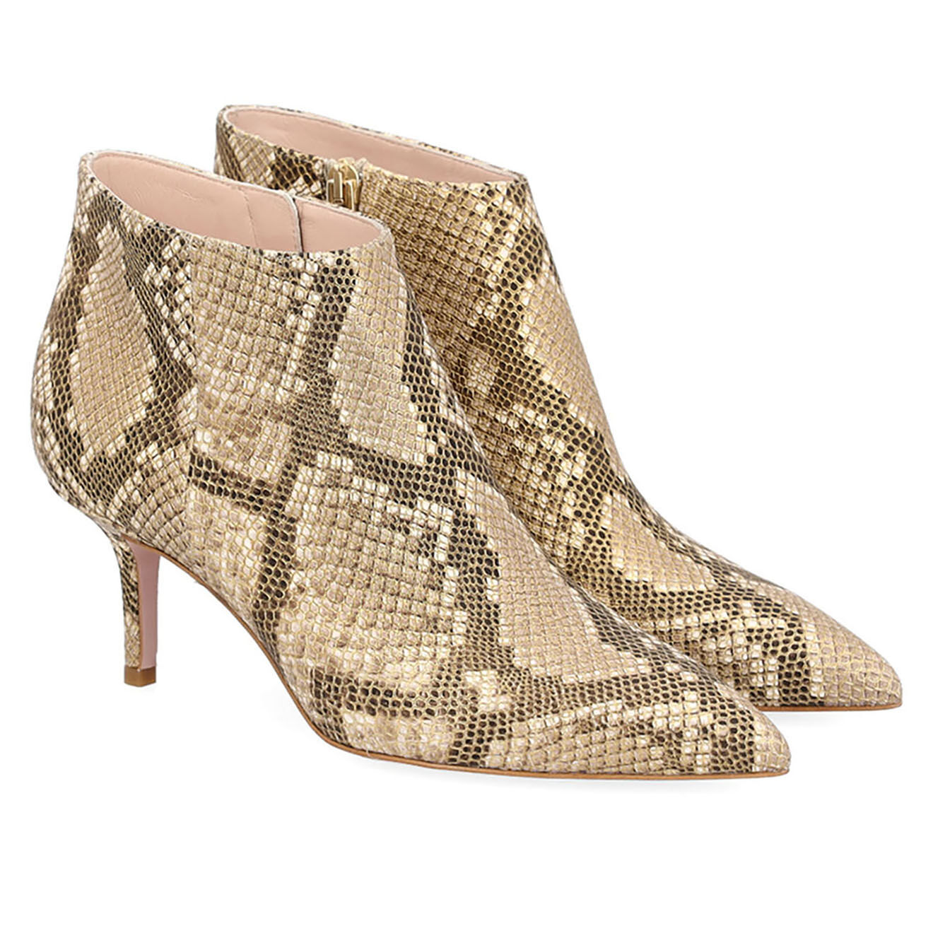 Liu-Jo Bottines en Cuir Audrey python dorées - Talon 6.5 cm